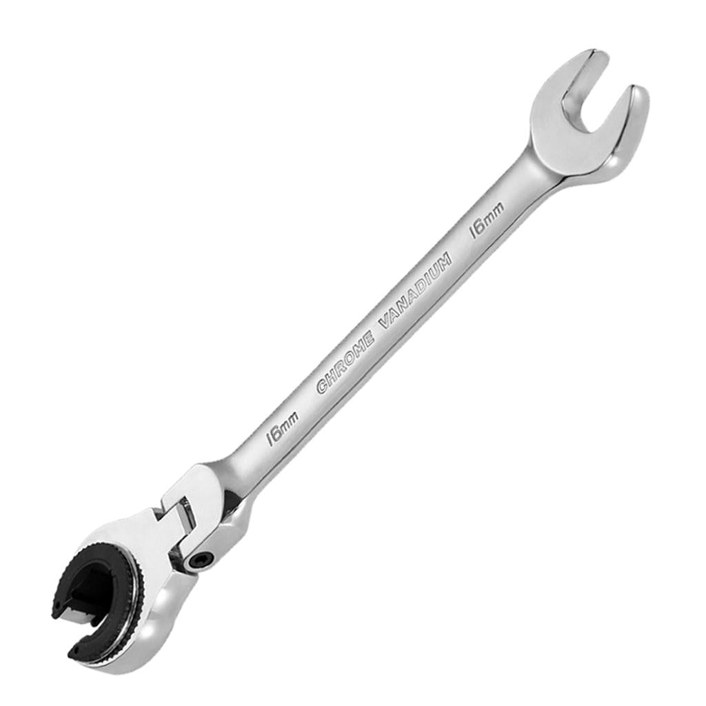 Tubing Ratchet Wrench Horn Flexible Head 72 Tooth Alloy Steel Repair Tool 16mm