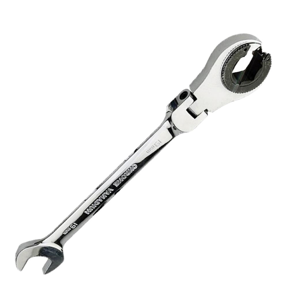 Tubing Ratchet Wrench Horn Flexible Head 72 Tooth Alloy Steel Repair Tool 19mm