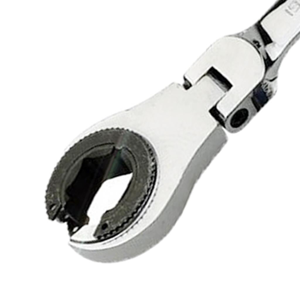 Tubing Ratchet Wrench Horn Flexible Head 72 Tooth Alloy Steel Repair Tool 19mm