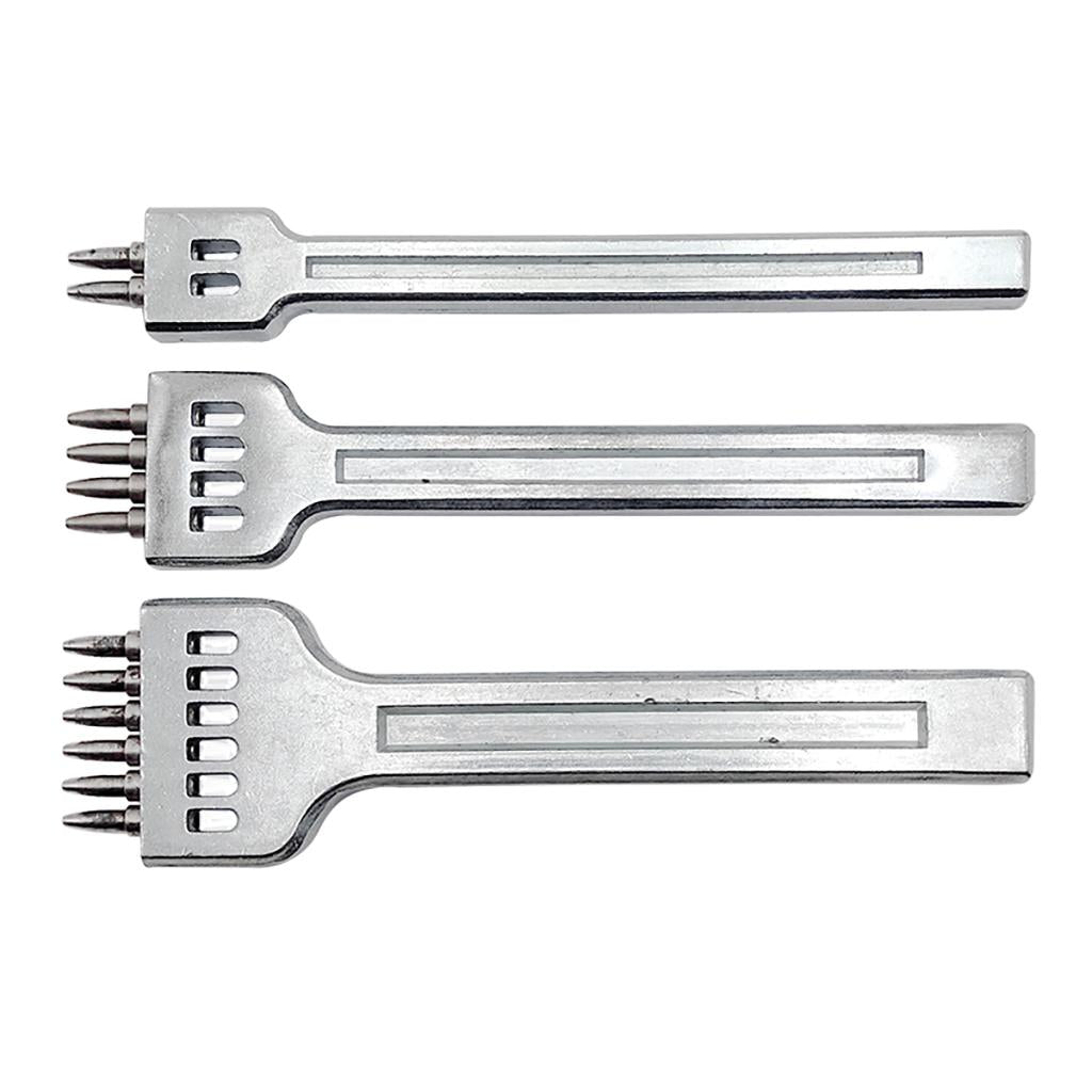 3x Alloy Steel 4mm Leather Craft Hole Punches Lacing Stitching Tool