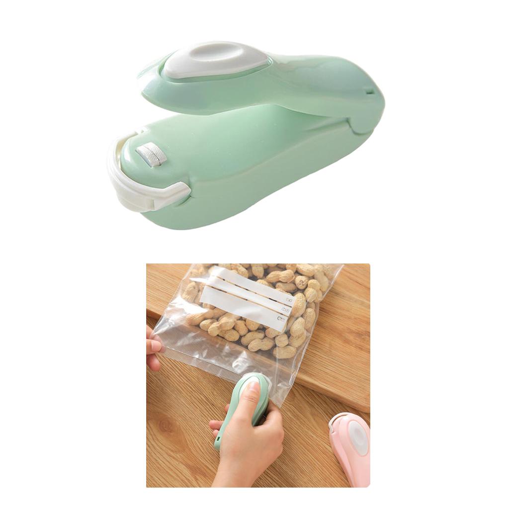 Portable Mini Sealer for Plastic Bags Preservation Hand Press Bag Sealer green