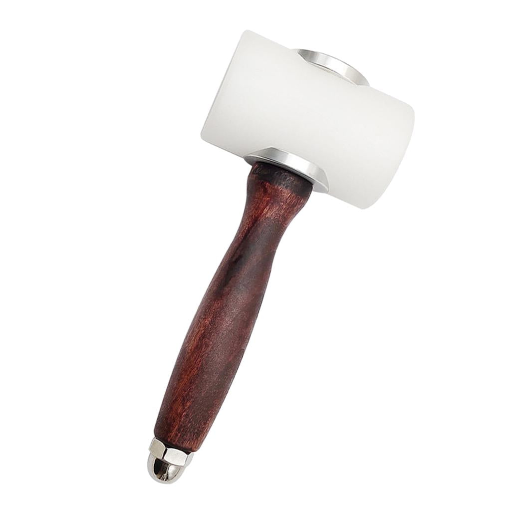 50mm Nylon Hammer Wood Handle Professional DIY Sew Leather Tools Non-slip