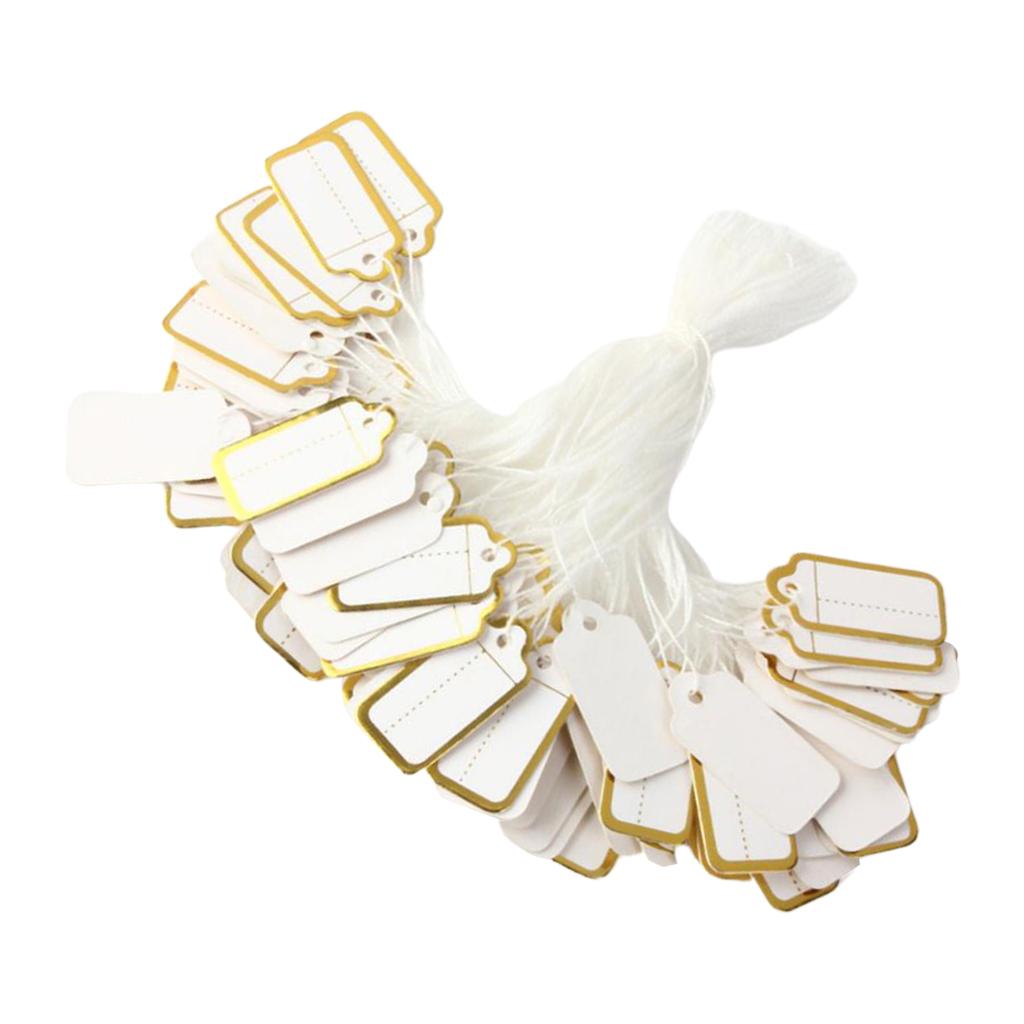 Jewellery Ring Labels Price Tags Tie On White Strung Price Tags Golden