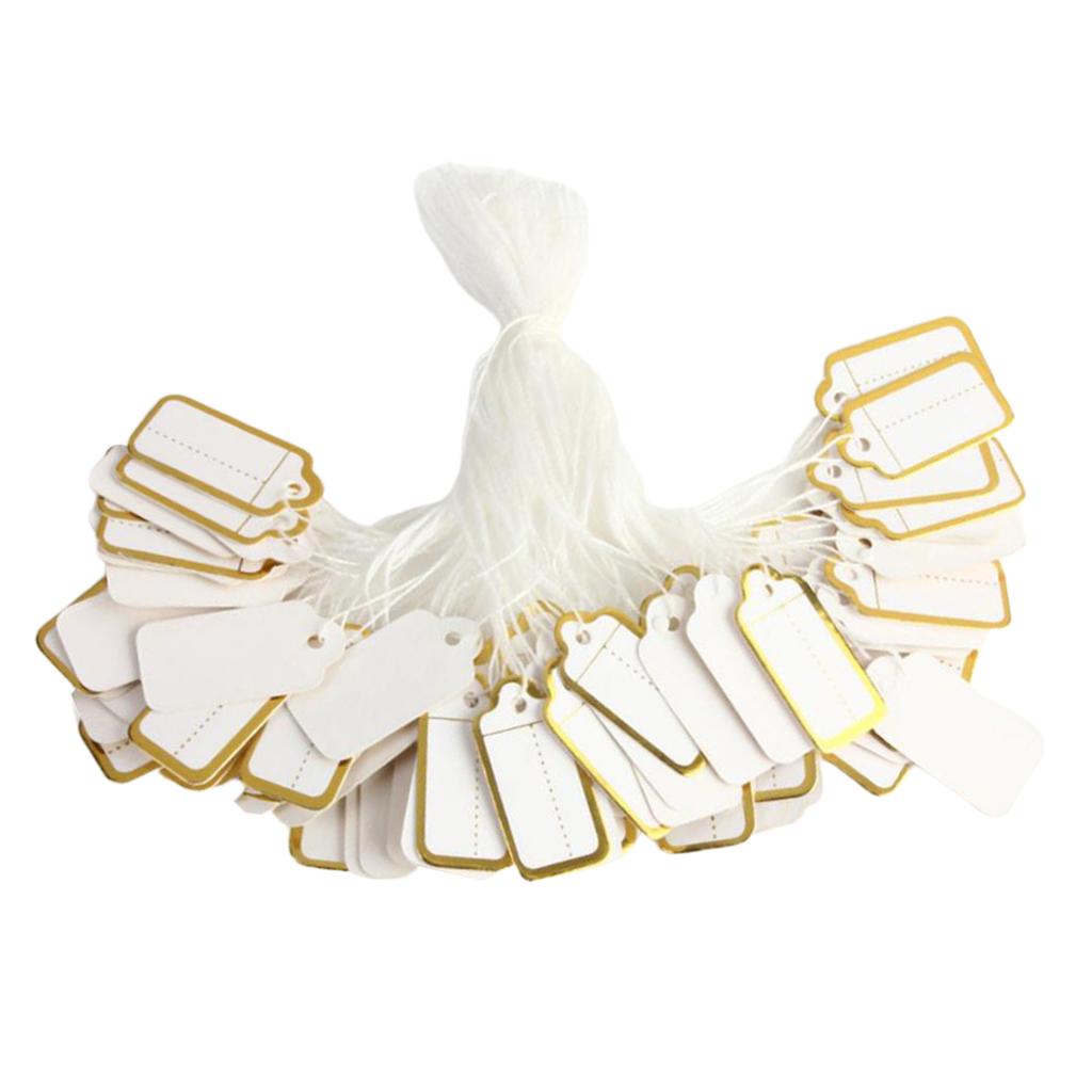 Jewellery Ring Labels Price Tags Tie On White Strung Price Tags Golden