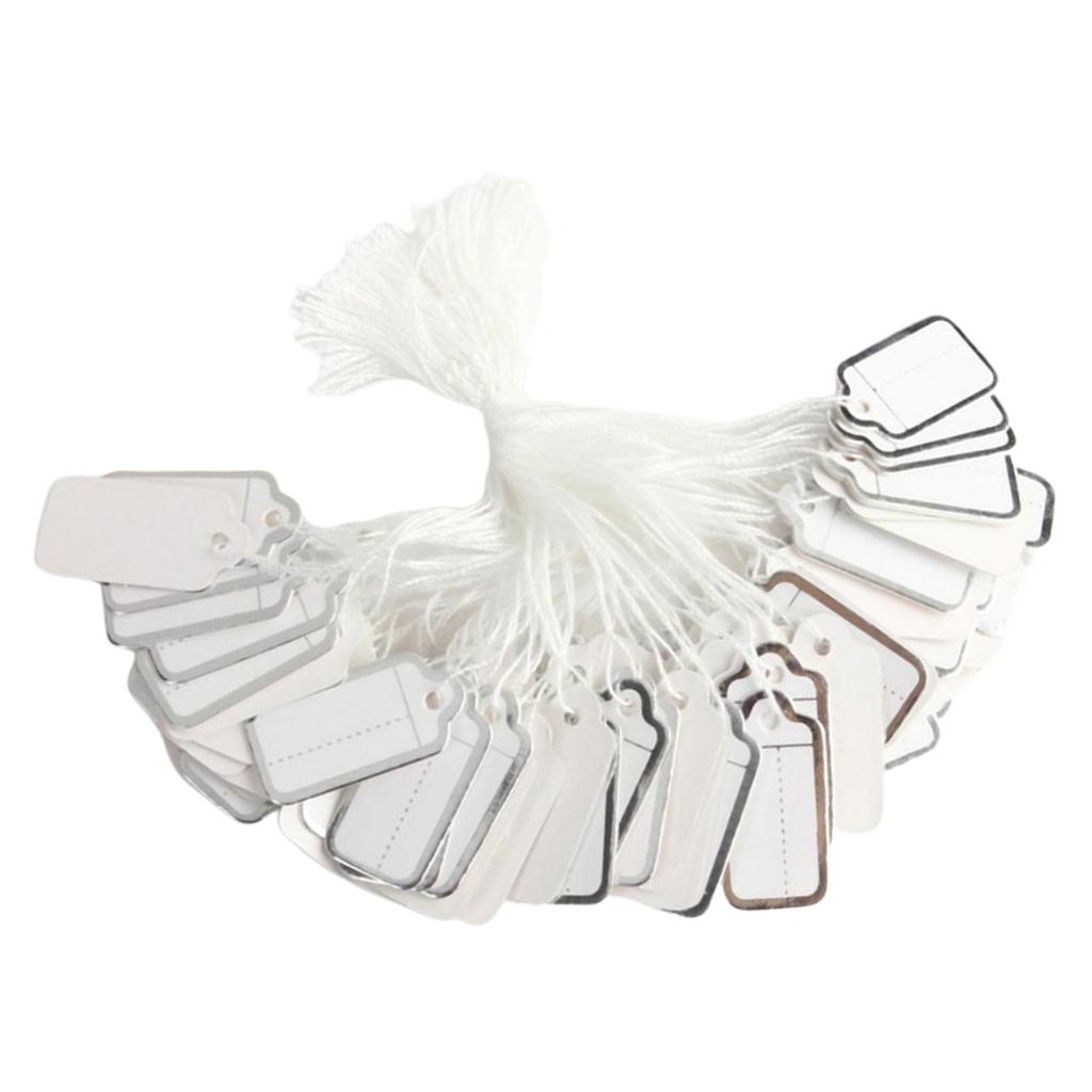 Jewellery Ring Labels Price Tags Tie On White Strung Price Tags Silver