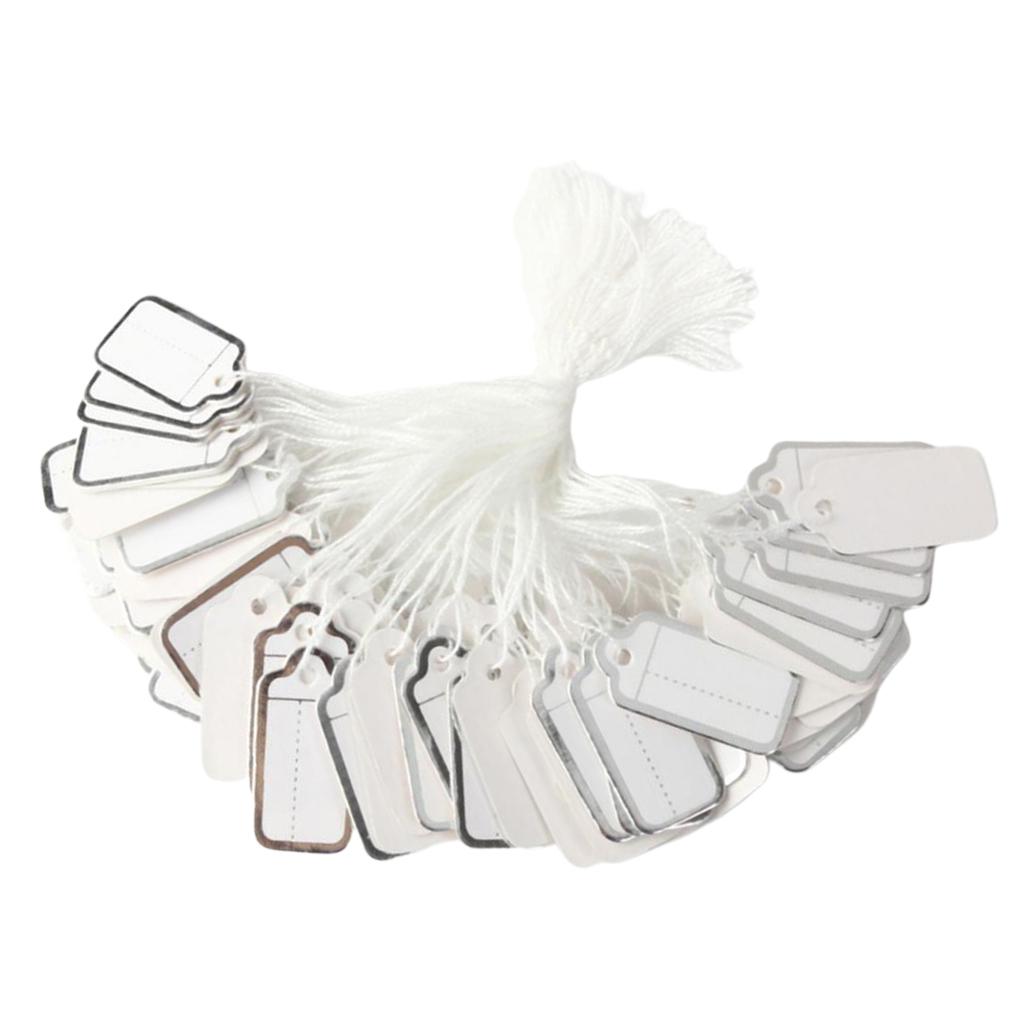 Jewellery Ring Labels Price Tags Tie On White Strung Price Tags Silver