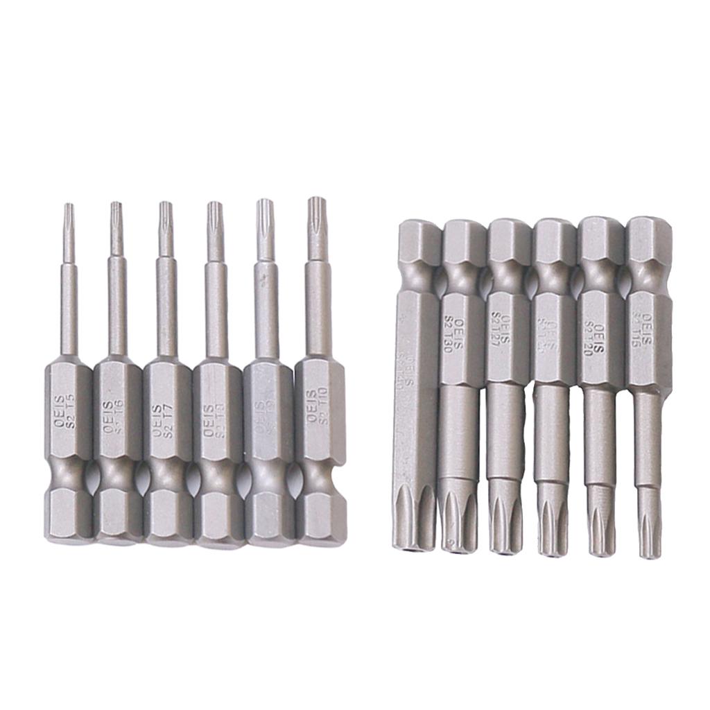 11pcs Electric 1/4" Shank Screwdriver Hexagonal Magnetic Bits Hand Tool 65mm