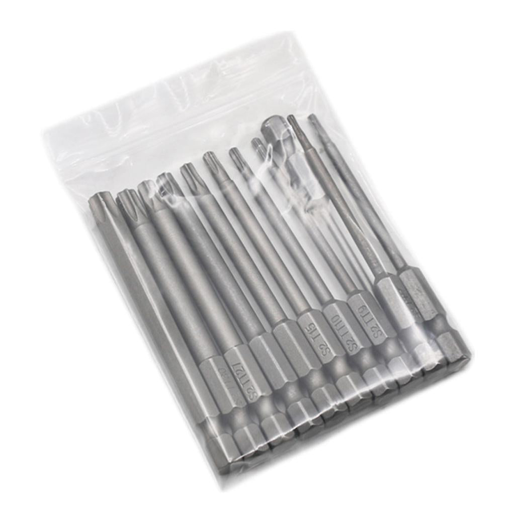 11pcs Electric 1/4" Shank Screwdriver Hexagonal Magnetic Bits Hand Tool 65mm