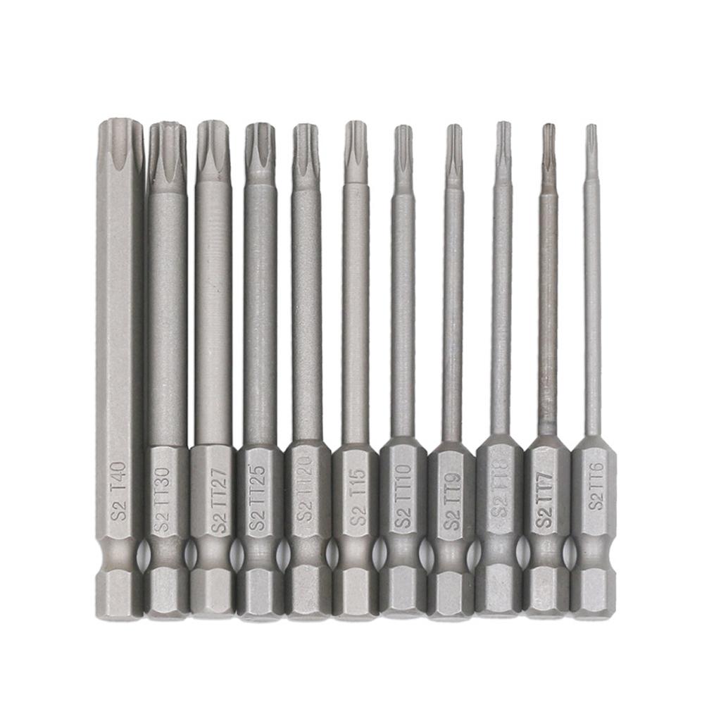 11pcs Electric 1/4" Shank Screwdriver Hexagonal Magnetic Bits Hand Tool