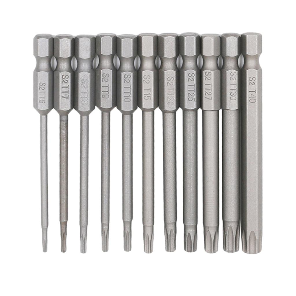 11pcs Electric 1/4" Shank Screwdriver Hexagonal Magnetic Bits Hand Tool