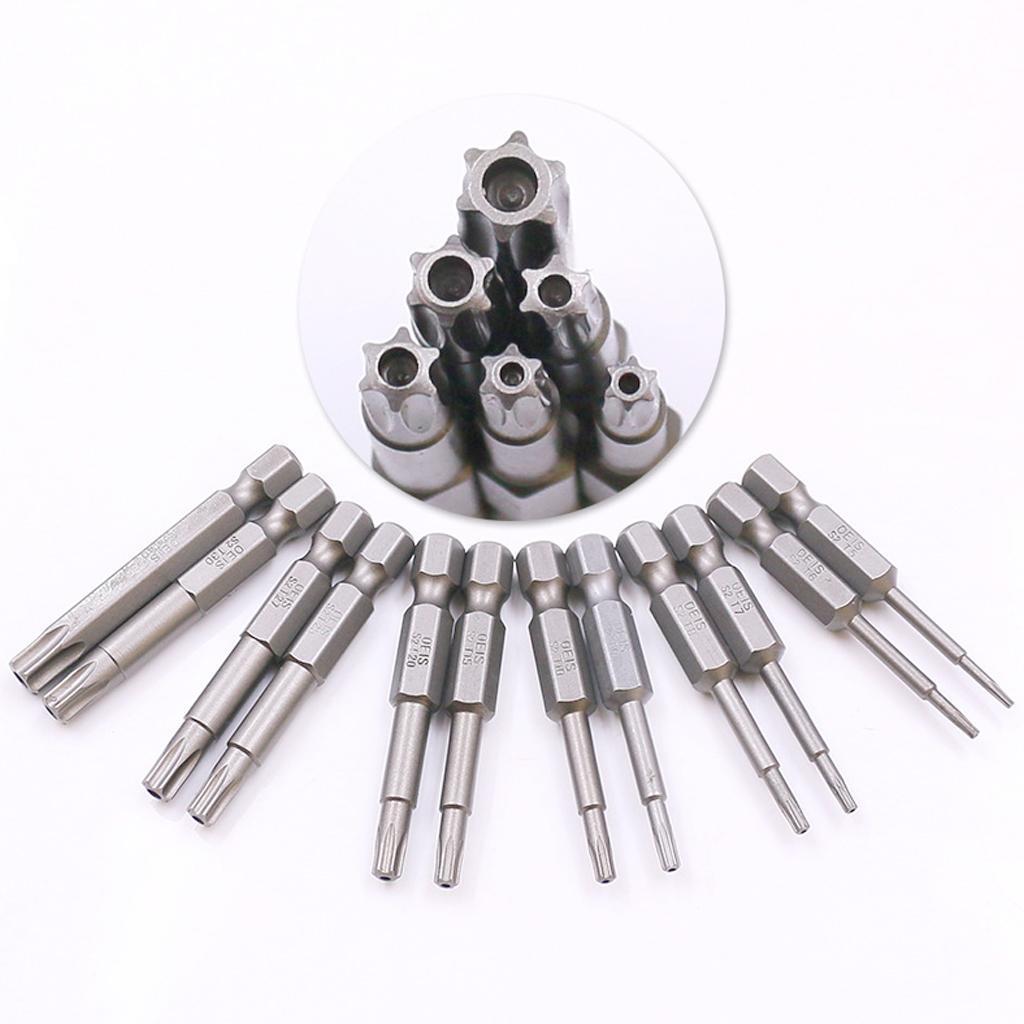 11pc Electric 1/4" Shank Screwdriver Hexagonal Magnetic Bits Hand Tool 100mm