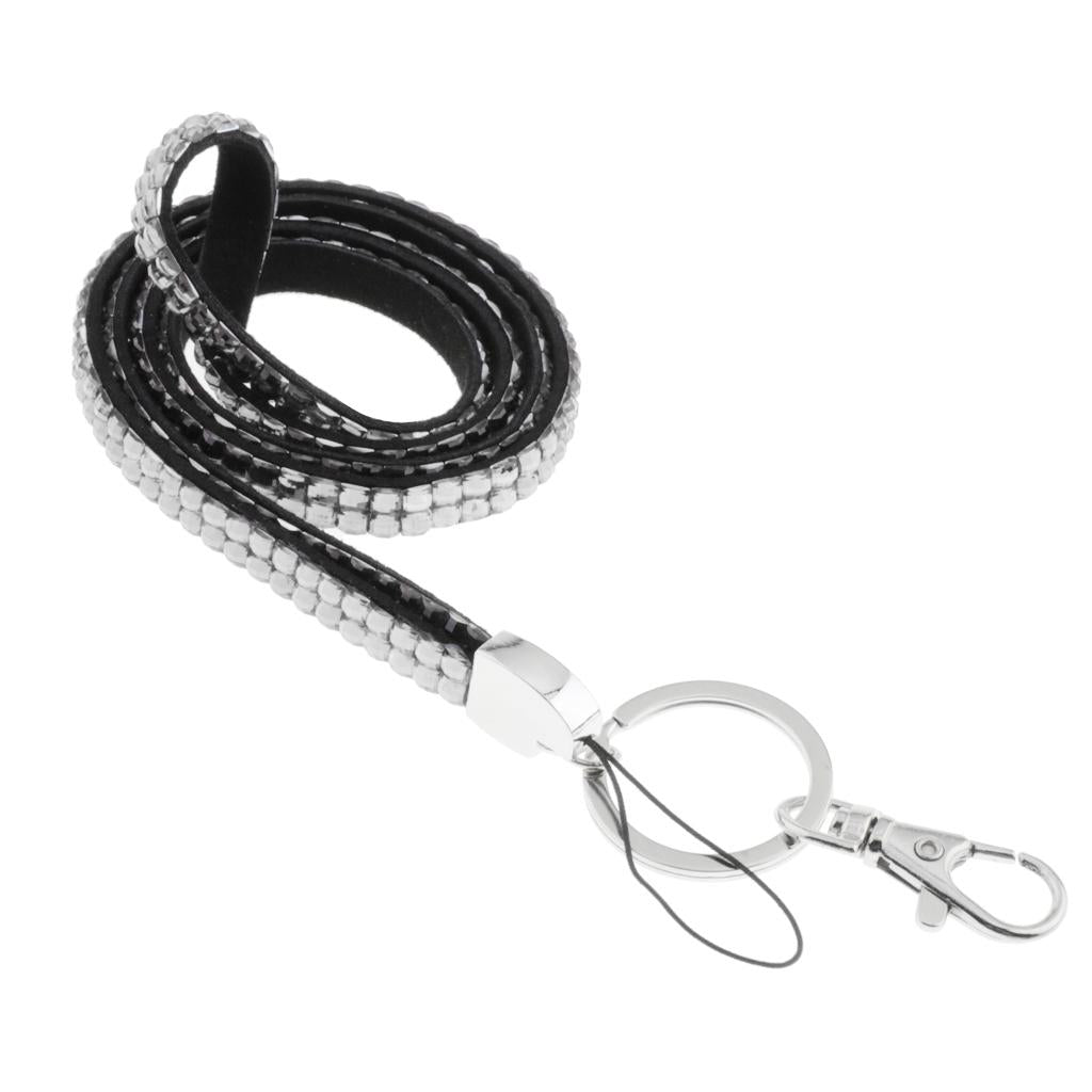 Lanyard ID Badge Card Holder Strap Sparkling Phone Neck Straps Clear White