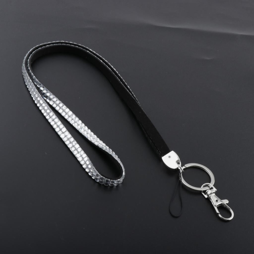 Lanyard ID Badge Card Holder Strap Sparkling Phone Neck Straps Clear White