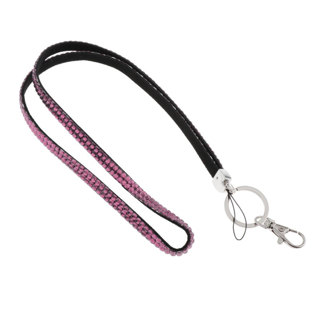 Lanyard ID Badge Card Holder Strap Sparkling Phone Neck Straps Pink