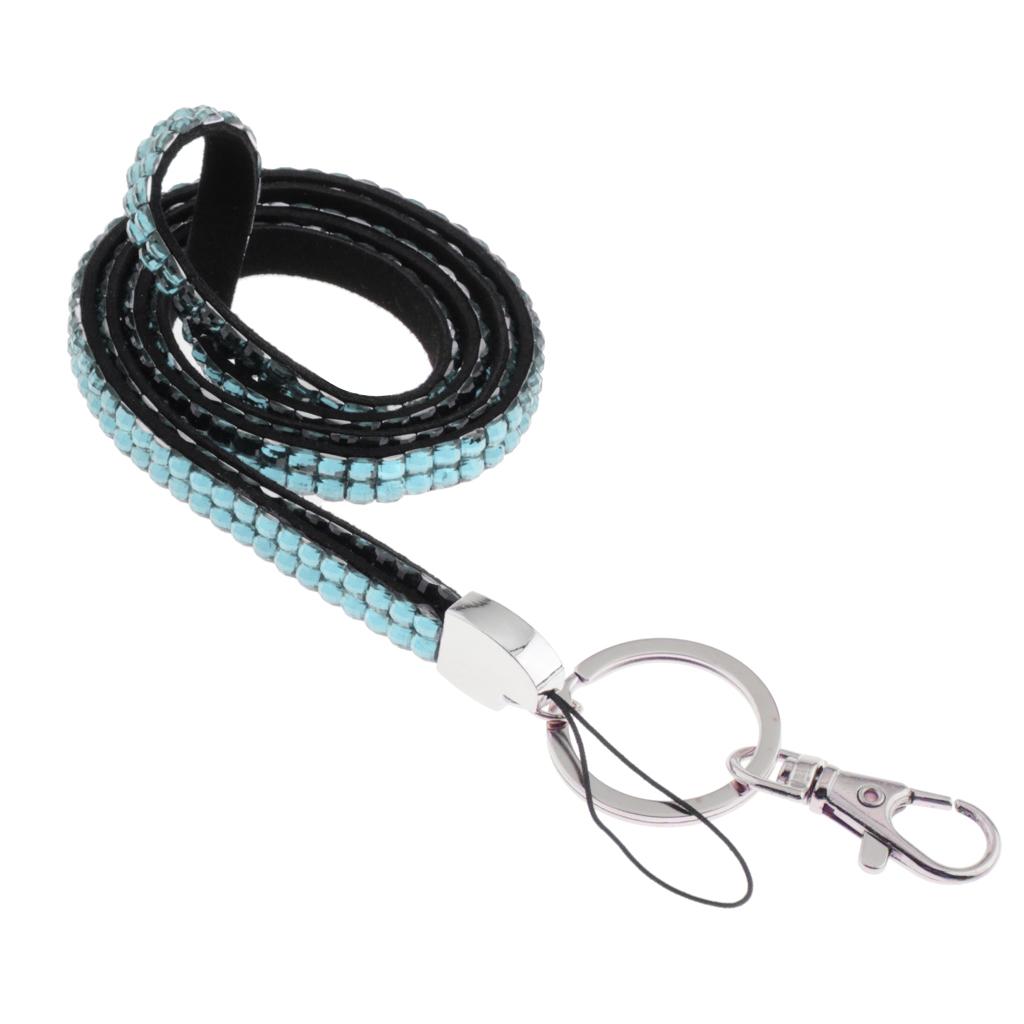 Lanyard ID Badge Card Holder Strap Sparkling Phone Neck Straps Light Blue