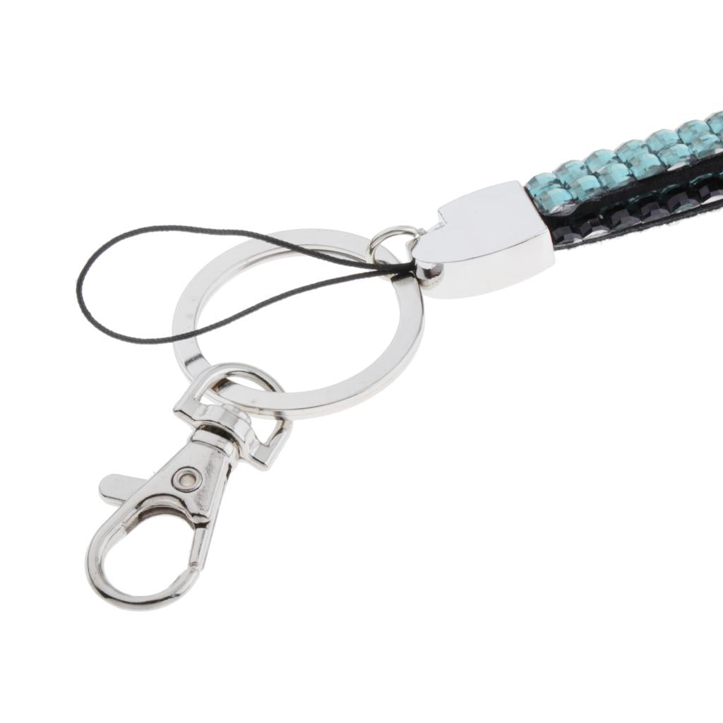 Lanyard ID Badge Card Holder Strap Sparkling Phone Neck Straps Light Blue