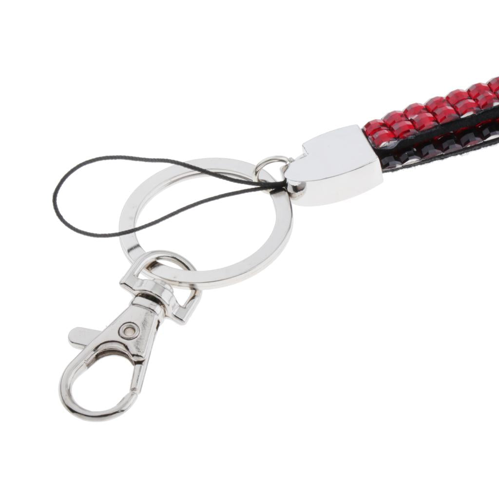 Lanyard ID Badge Card Holder Strap Sparkling Phone Neck Straps Red