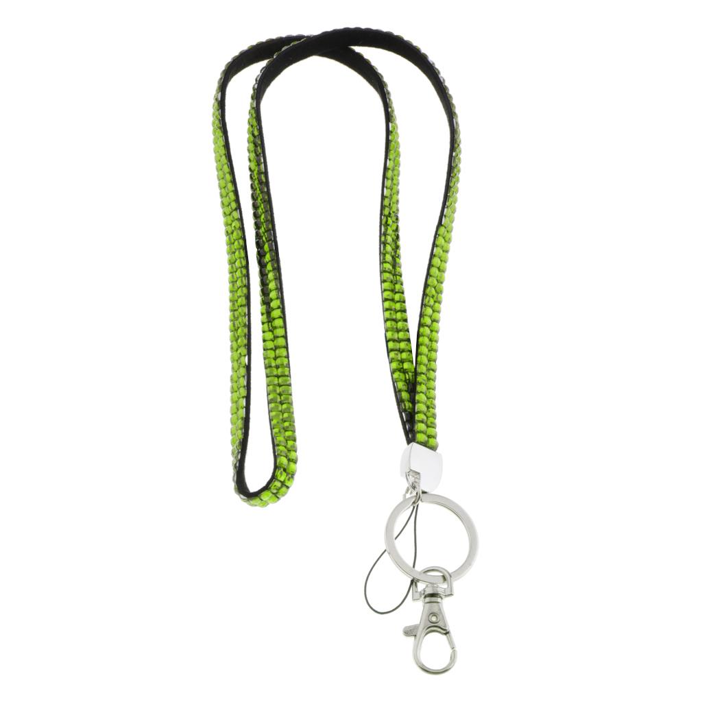 Lanyard ID Badge Card Holder Strap Sparkling Phone Neck Straps Light Green
