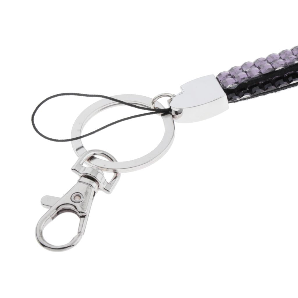 Lanyard ID Badge Card Holder Strap Sparkling Phone Neck Straps Light Purple