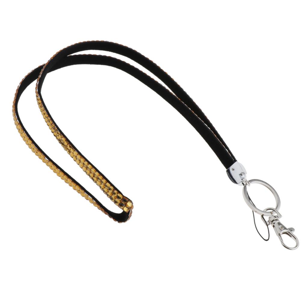 Lanyard ID Badge Card Holder Strap Sparkling Phone Neck Straps Yellow