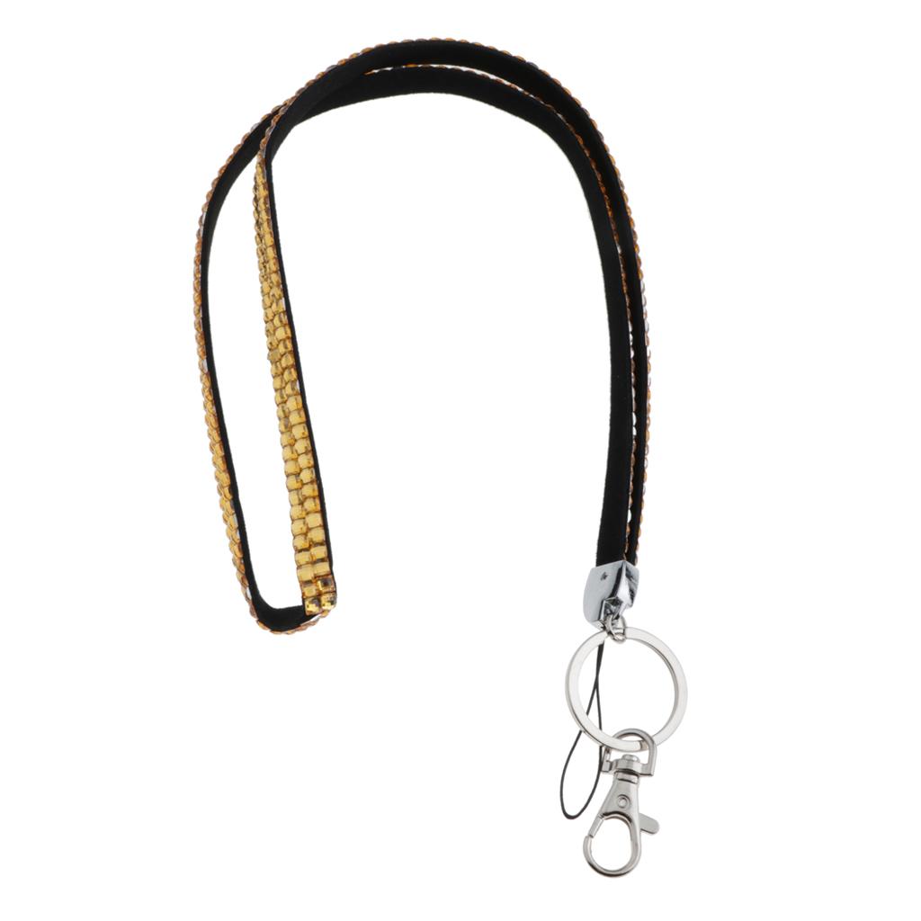 Lanyard ID Badge Card Holder Strap Sparkling Phone Neck Straps Yellow