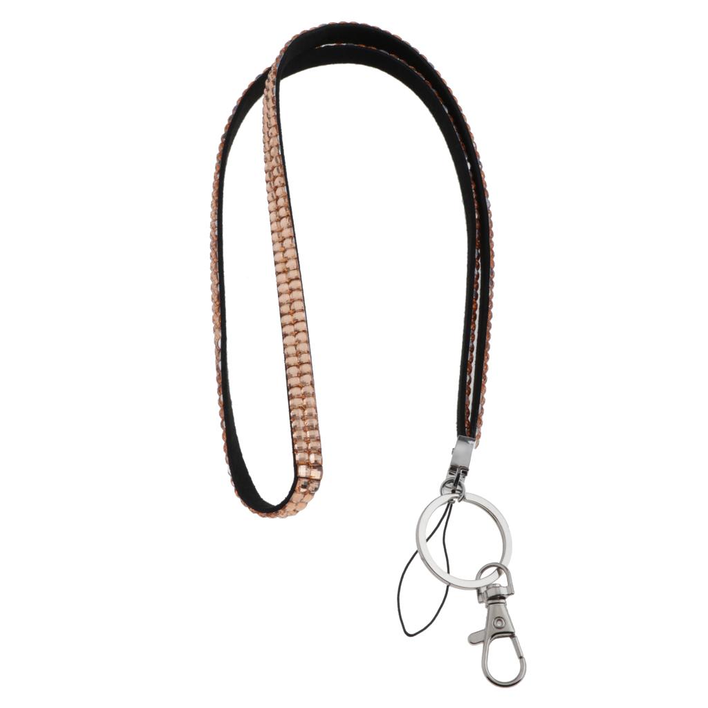 Lanyard ID Badge Card Holder Strap Sparkling Phone Neck Straps champaign