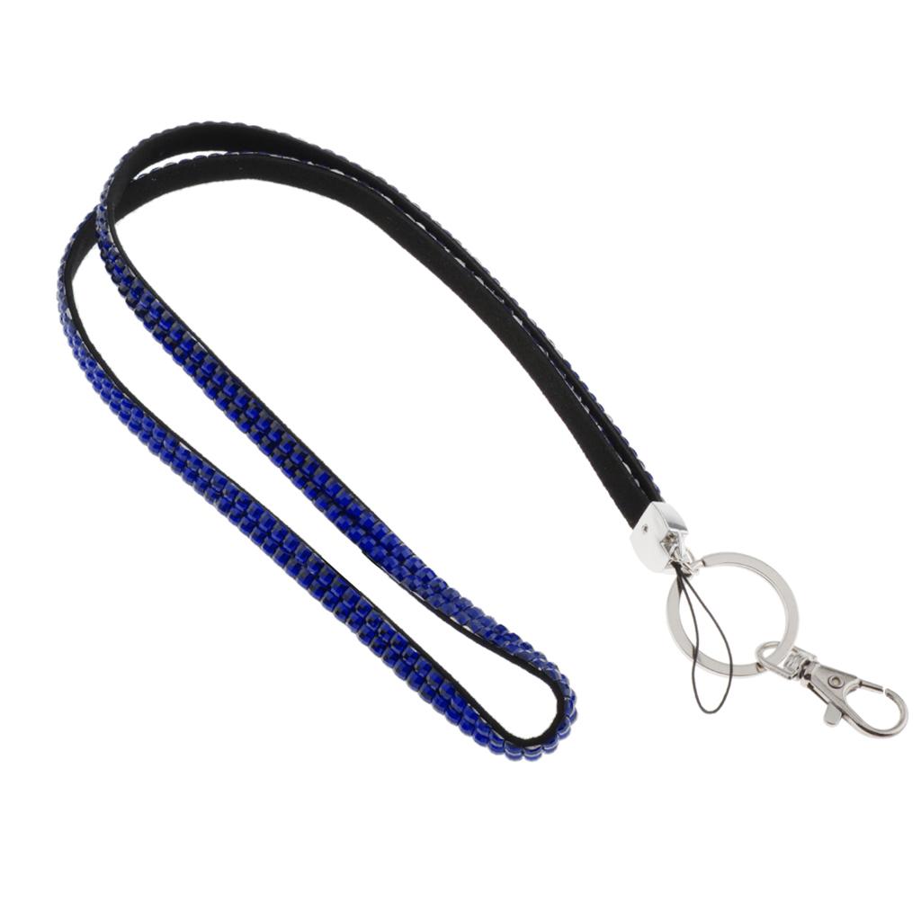 Lanyard ID Badge Card Holder Strap Sparkling Phone Neck Straps Dark Blue