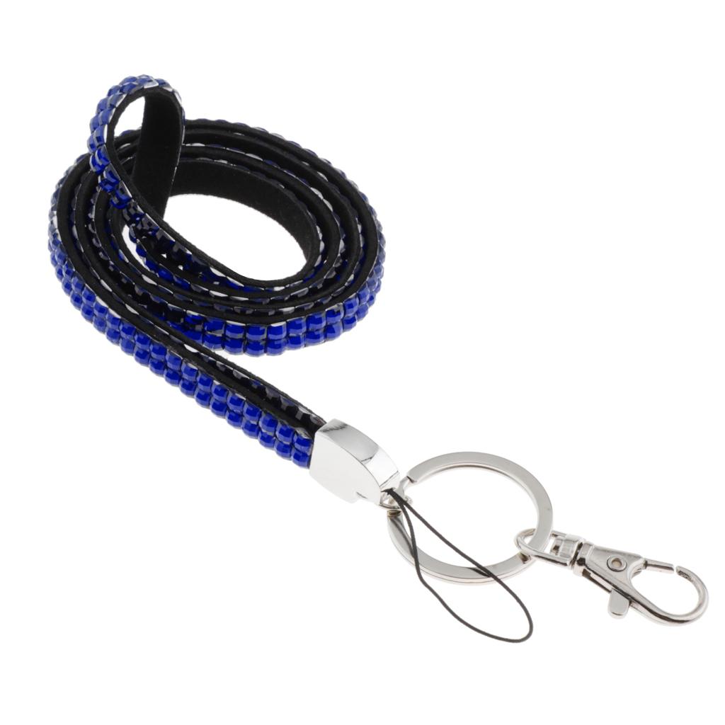 Lanyard ID Badge Card Holder Strap Sparkling Phone Neck Straps Dark Blue
