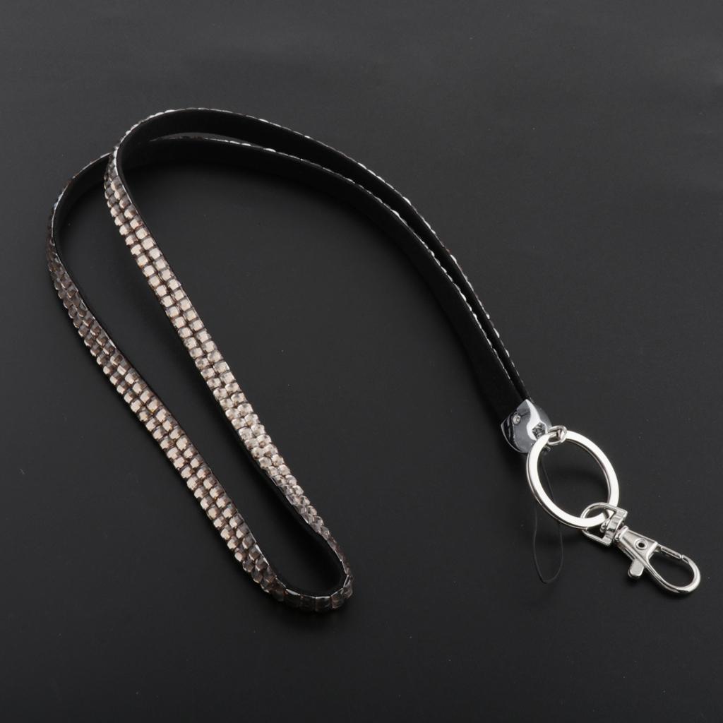 Lanyard ID Badge Card Holder Strap Sparkling Phone Neck Straps Gray
