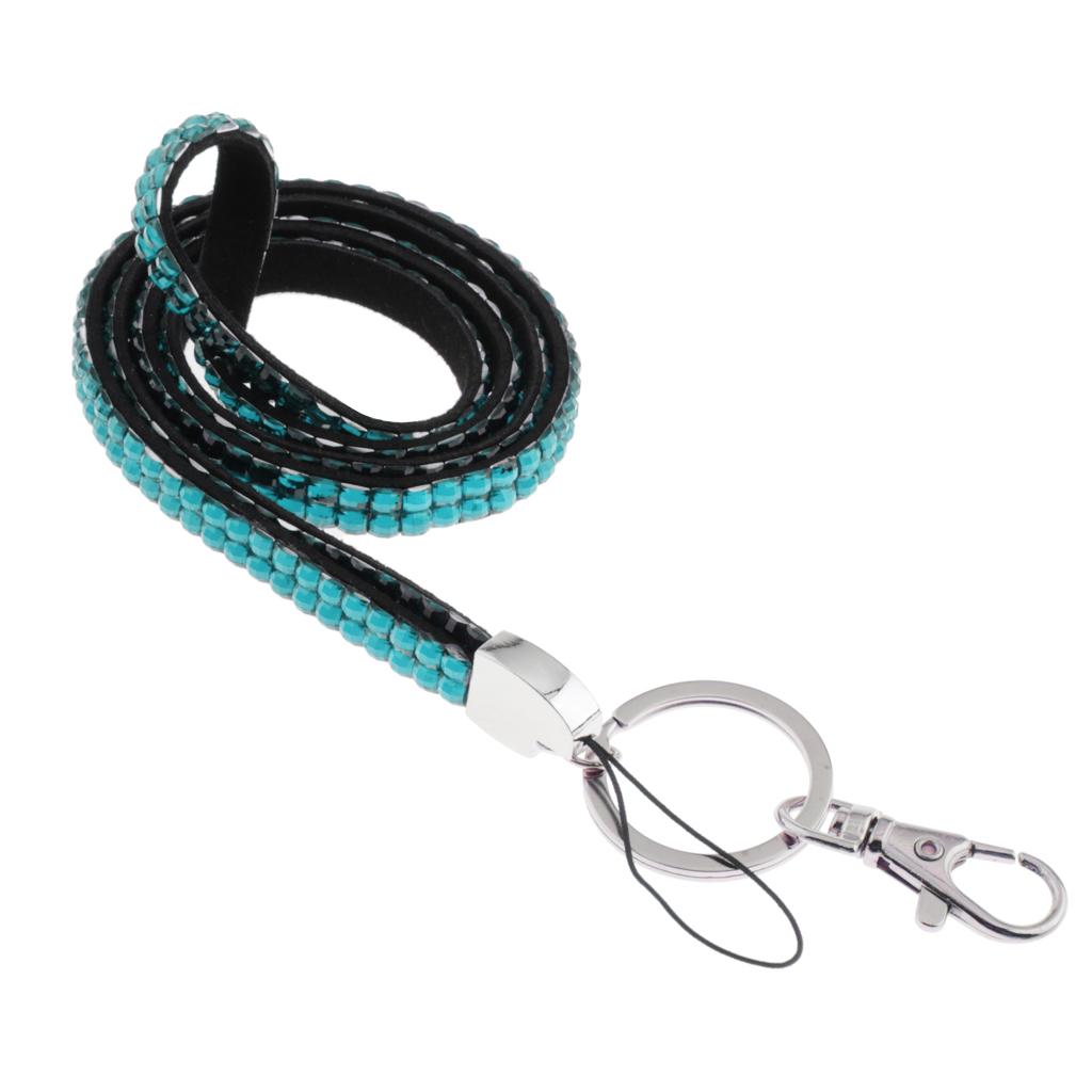 Lanyard ID Badge Card Holder Strap Sparkling Phone Neck Straps Blue