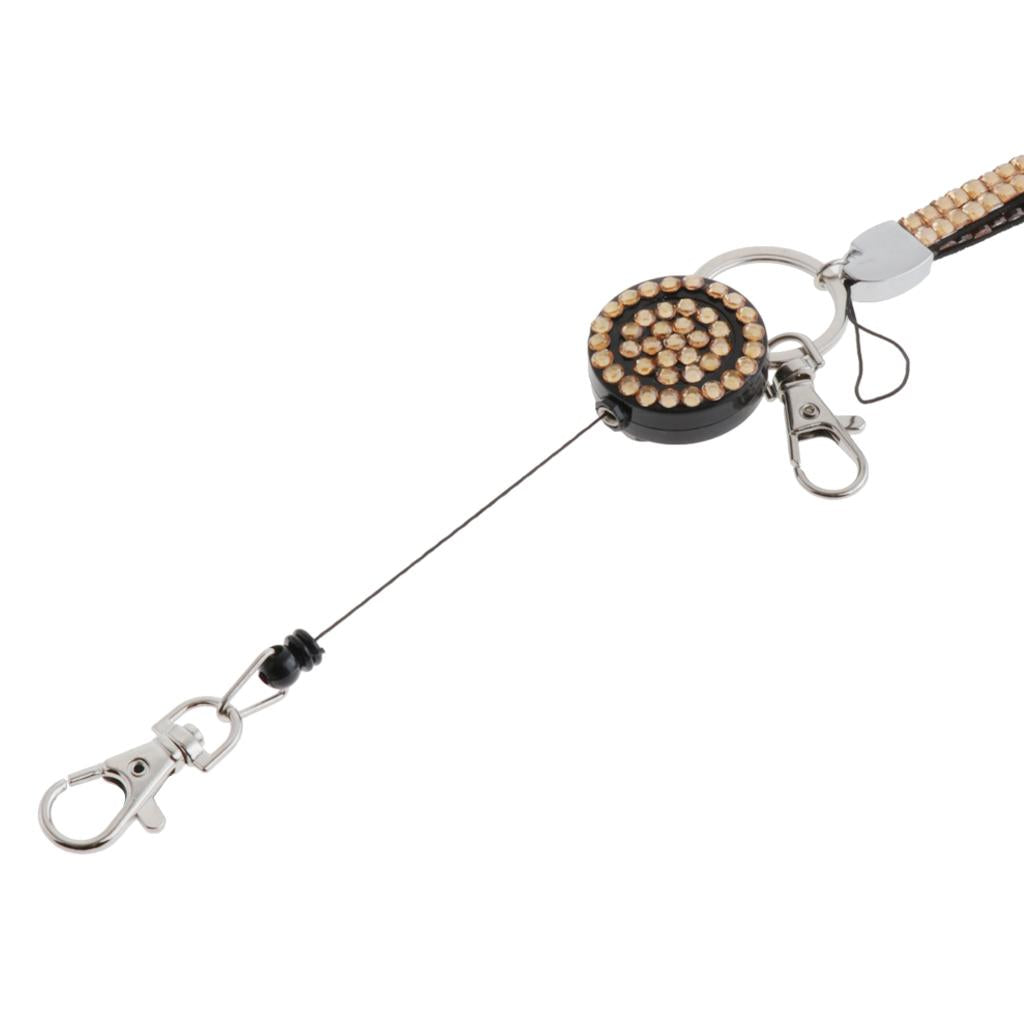 Lanyard ID Badge Card Holder Sparkling Phone Keys Neck Straps Champaign