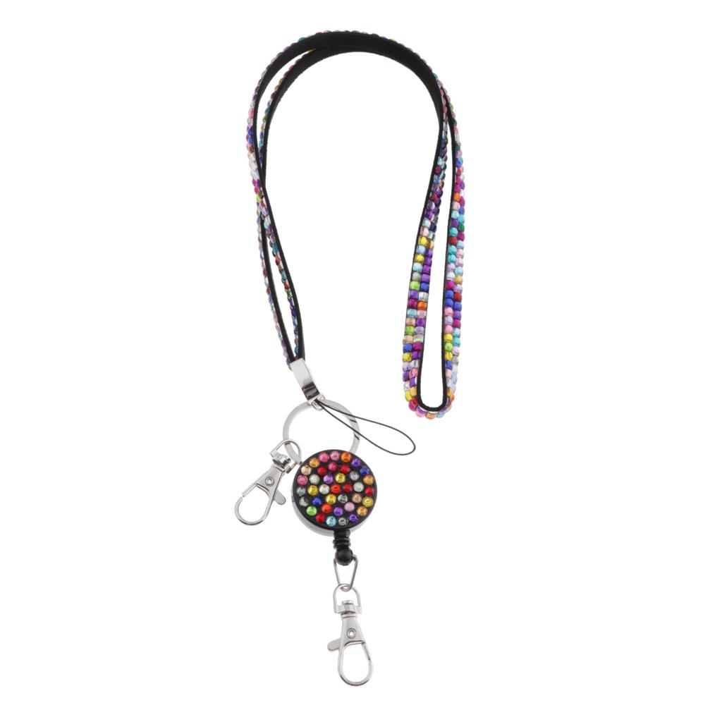 Lanyard ID Badge Card Holder Sparkling Phone Keys Neck Straps Multicolor