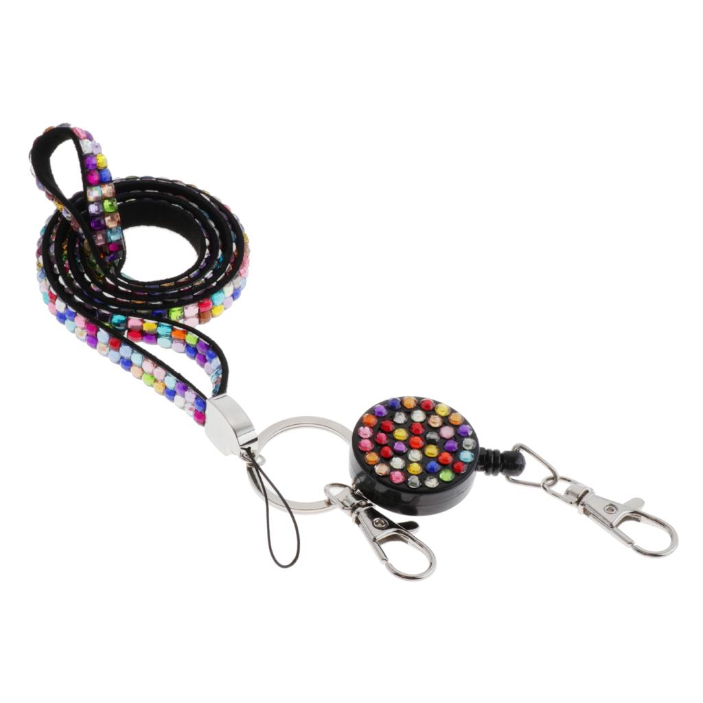 Lanyard ID Badge Card Holder Sparkling Phone Keys Neck Straps Multicolor