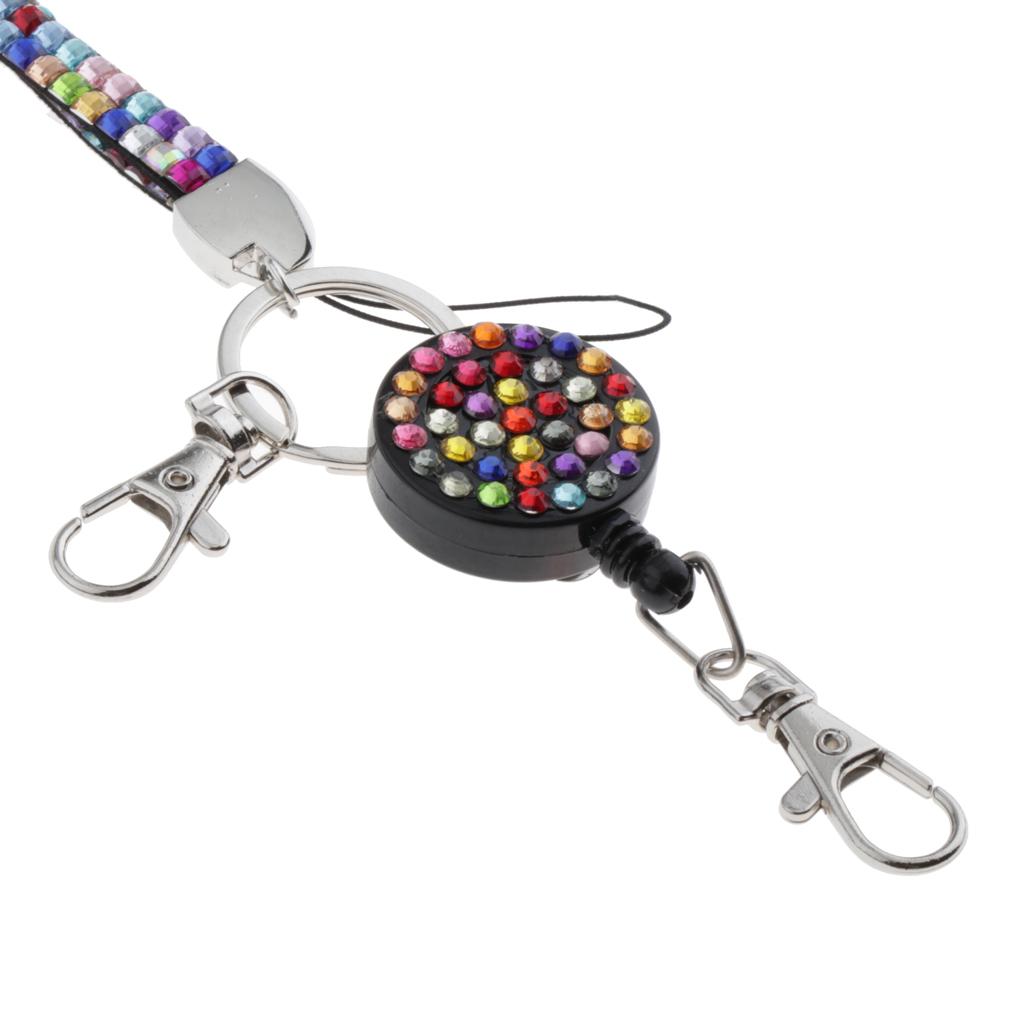 Lanyard ID Badge Card Holder Sparkling Phone Keys Neck Straps Multicolor
