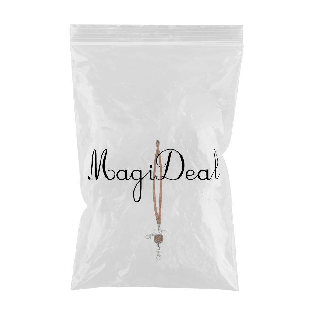 Lanyard ID Badge Card Holder Sparkling Phone Keys Neck Straps Orange