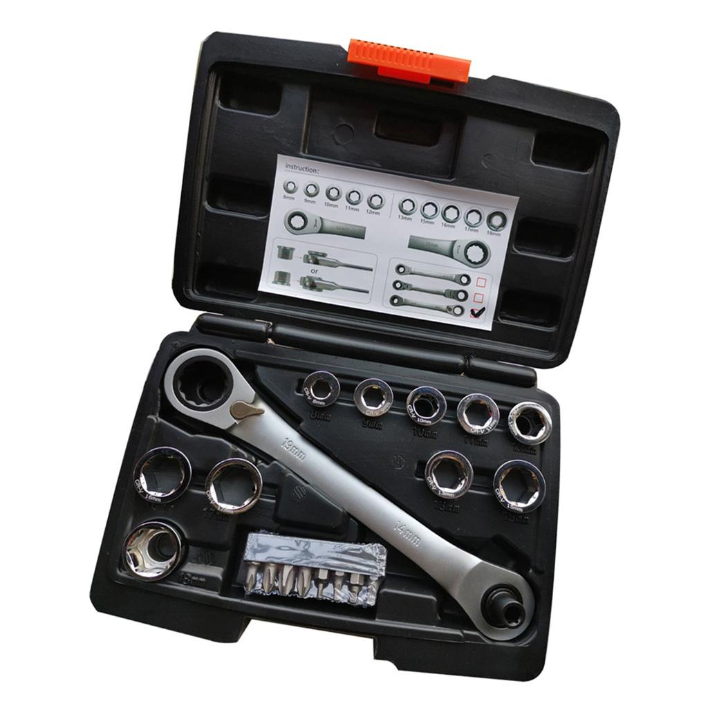 28pcs Repair Tool Sets Wrench Socket Screwdriver Hand Tools