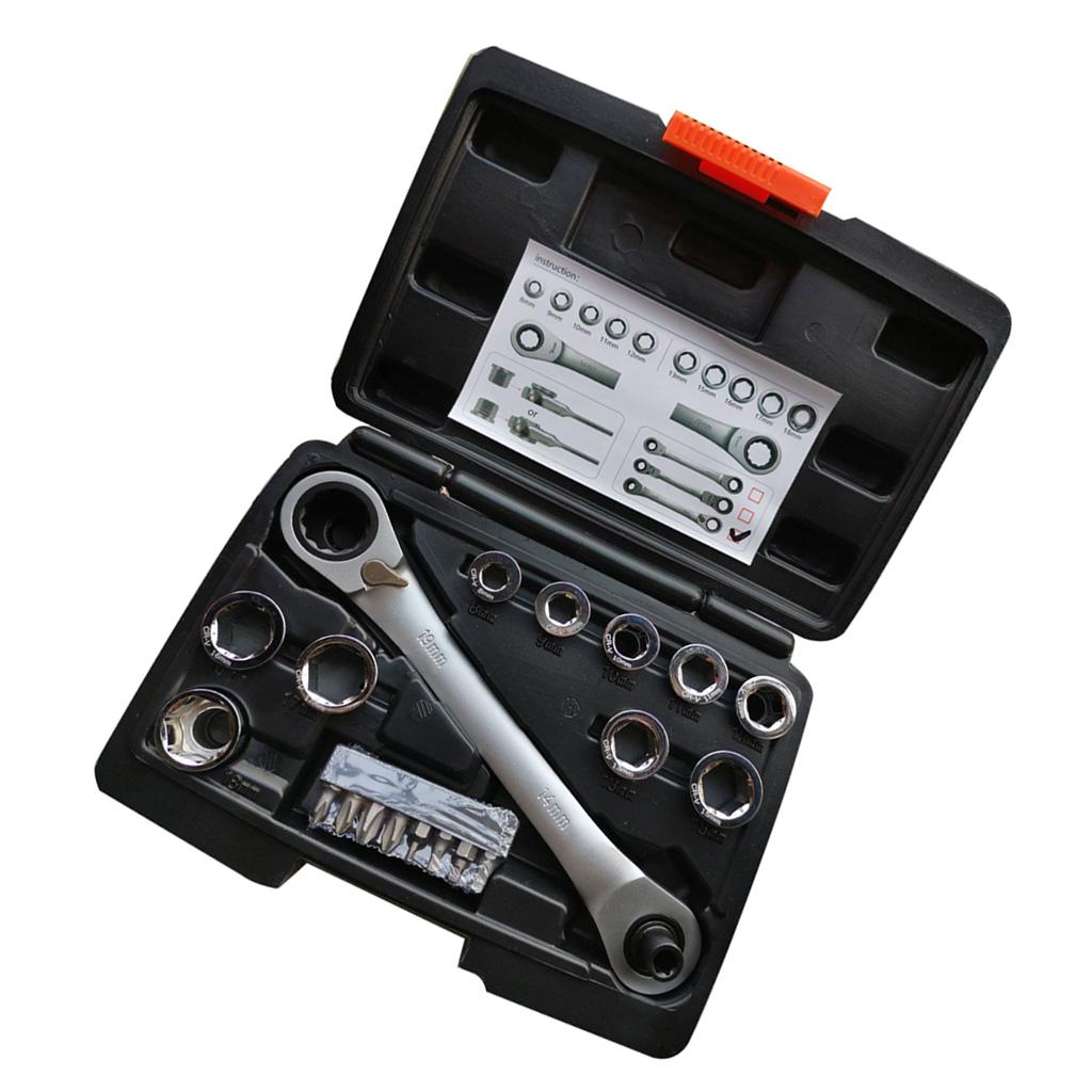 28pcs Repair Tool Sets Wrench Socket Screwdriver Hand Tools