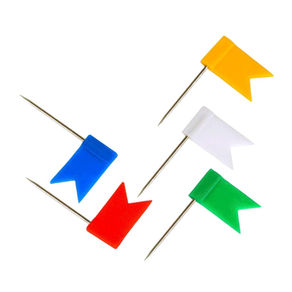 300Pieces Map Flag Push Tacks Pins for Craft Office & Cork Notice Boards