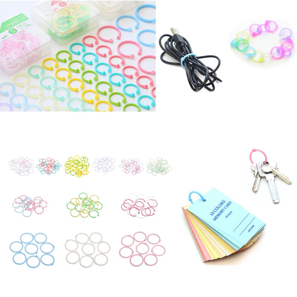 Colored Easy Ring Paper Book Loose Leaf Binder Circles S Clear Pink+Blue