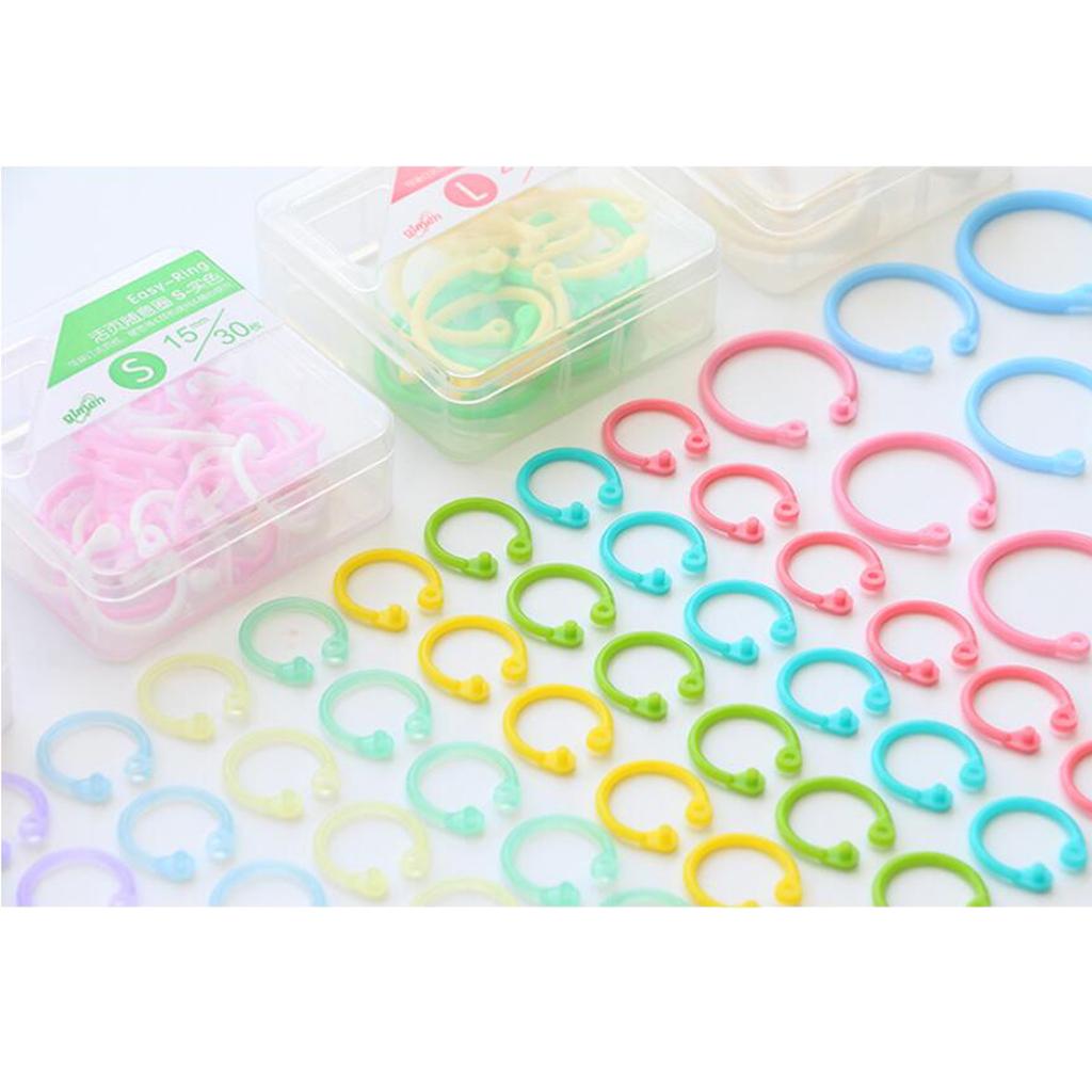 Colored Easy Ring Paper Book Loose Leaf Binder Circles S Green+yellow