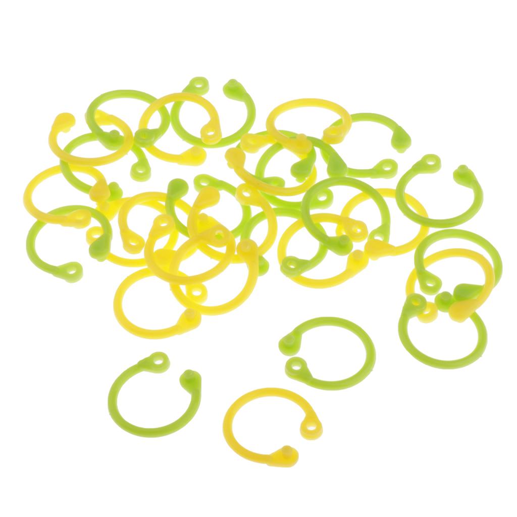 Colored Easy Ring Paper Book Loose Leaf Binder Circles S Green+yellow
