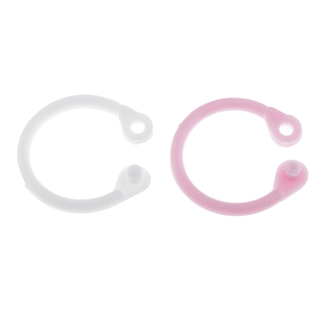 Colored Easy Ring Paper Book Loose Leaf Binder Circles S White+PInk