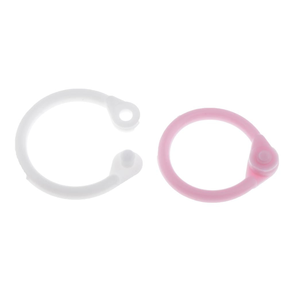 Colored Easy Ring Paper Book Loose Leaf Binder Circles S White+PInk