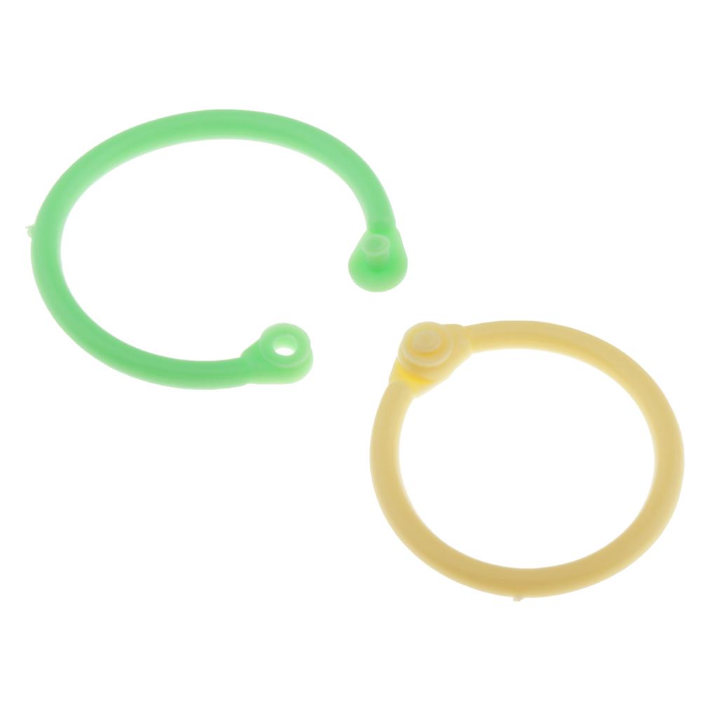 Colored Easy Ring Paper Book Loose Leaf Binder Circles L Green+Yellow