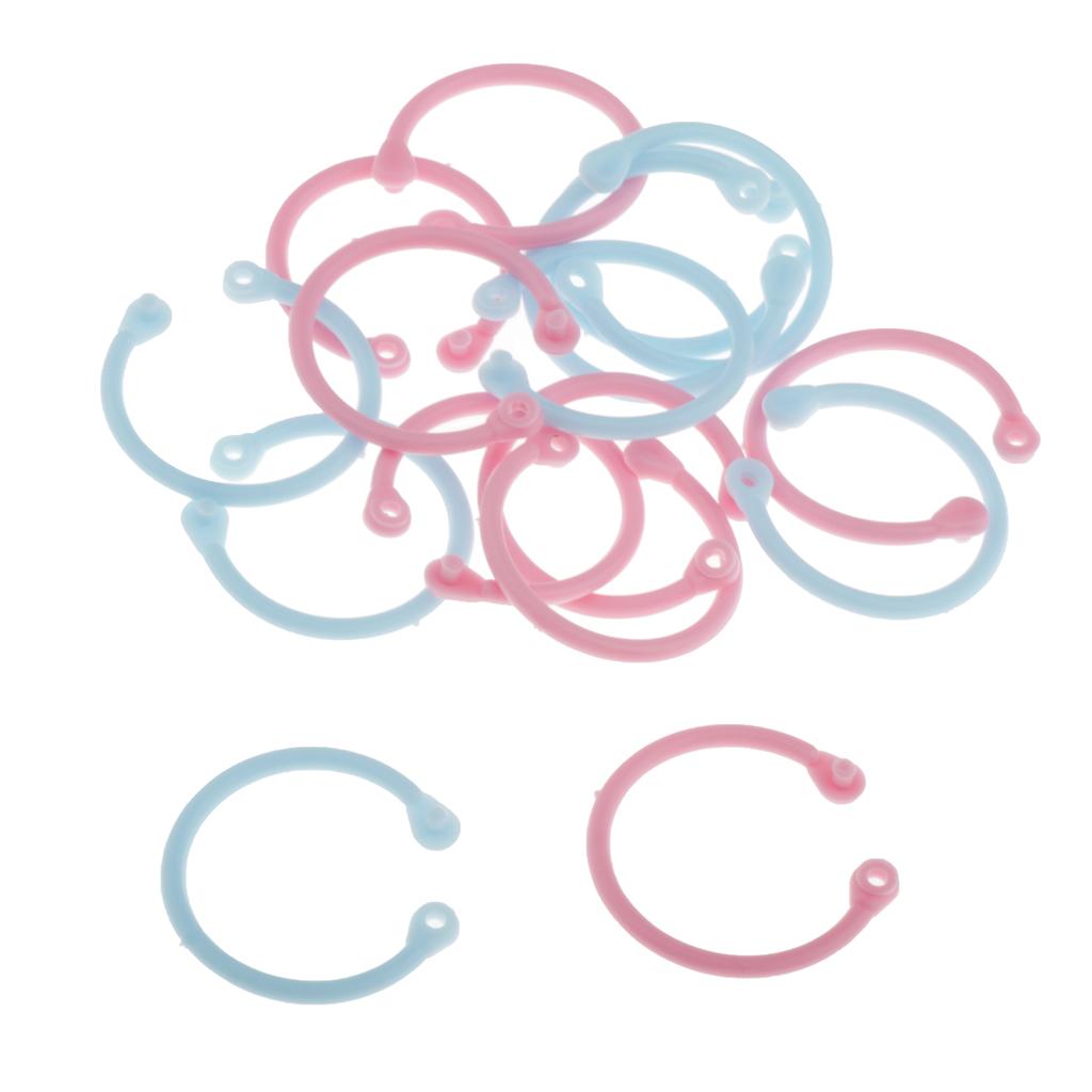 Colored Easy Ring Paper Book Loose Leaf Binder Circles L Pink+Blue