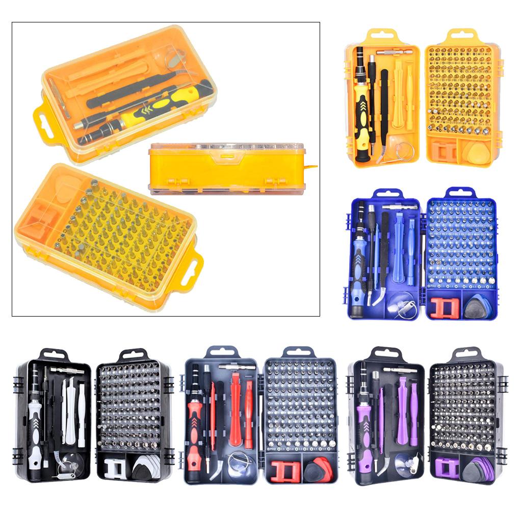 115-IN-1 Steel Screwdriver Set for Watch Repairing Tool Kit Yellow