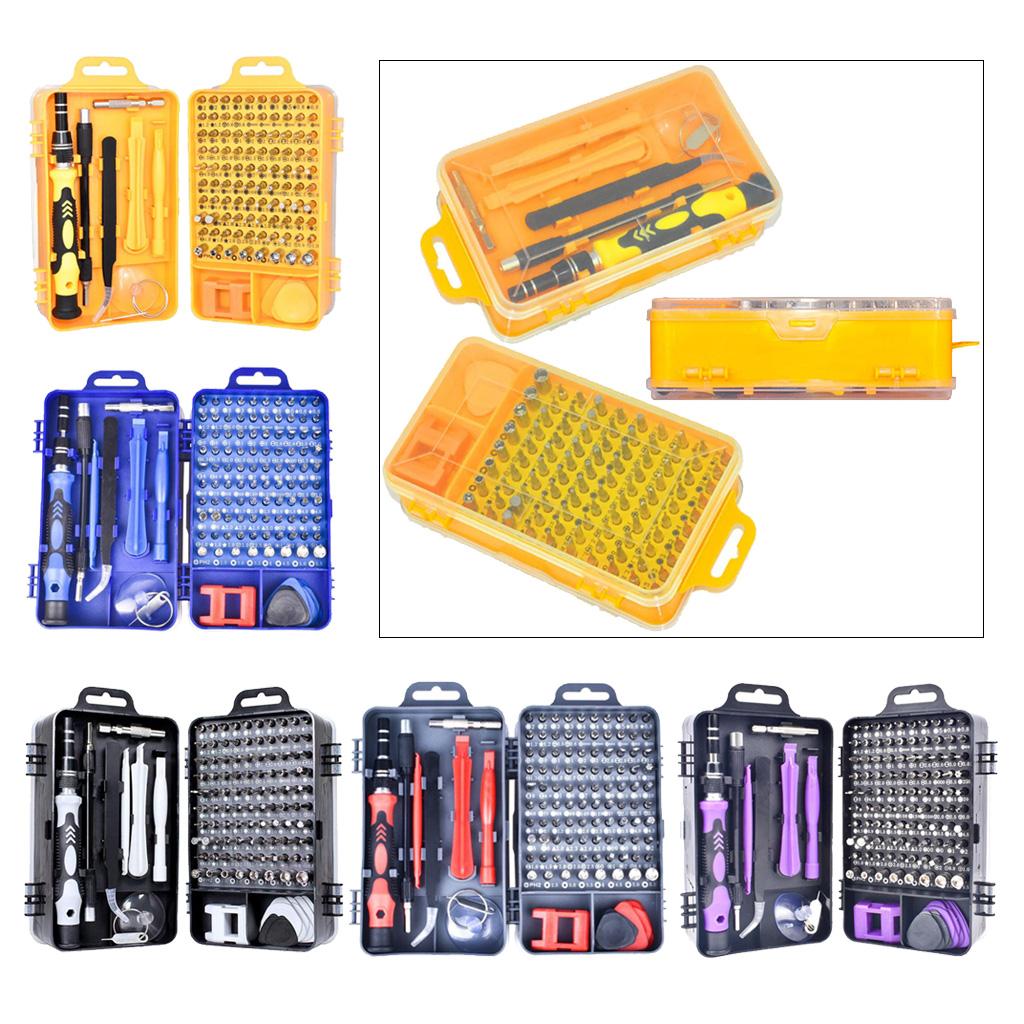 115-IN-1 Steel Screwdriver Set for Watch Repairing Tool Kit Yellow