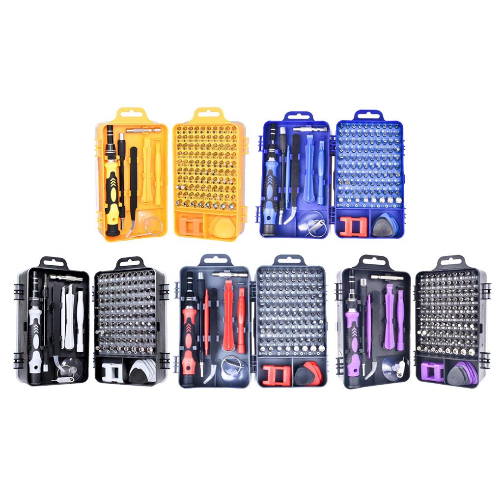 115-IN-1 Steel Screwdriver Set for Watch Repairing Tool Kit Yellow
