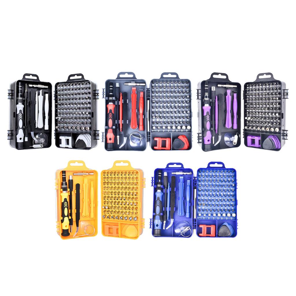 115-IN-1 Steel Screwdriver Set for Watch Repairing Tool Kit Yellow