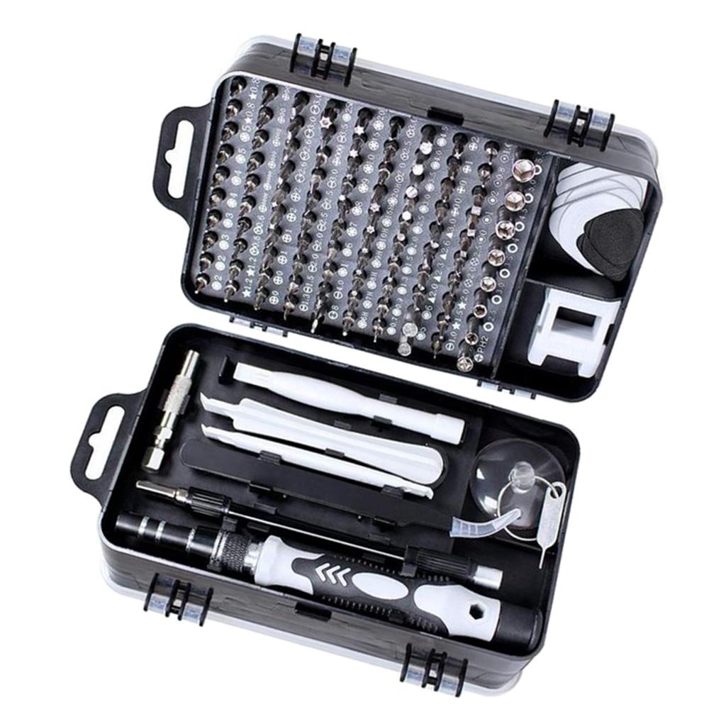 115-IN-1 Steel Screwdriver Set for Watch Repairing Tool Kit Black